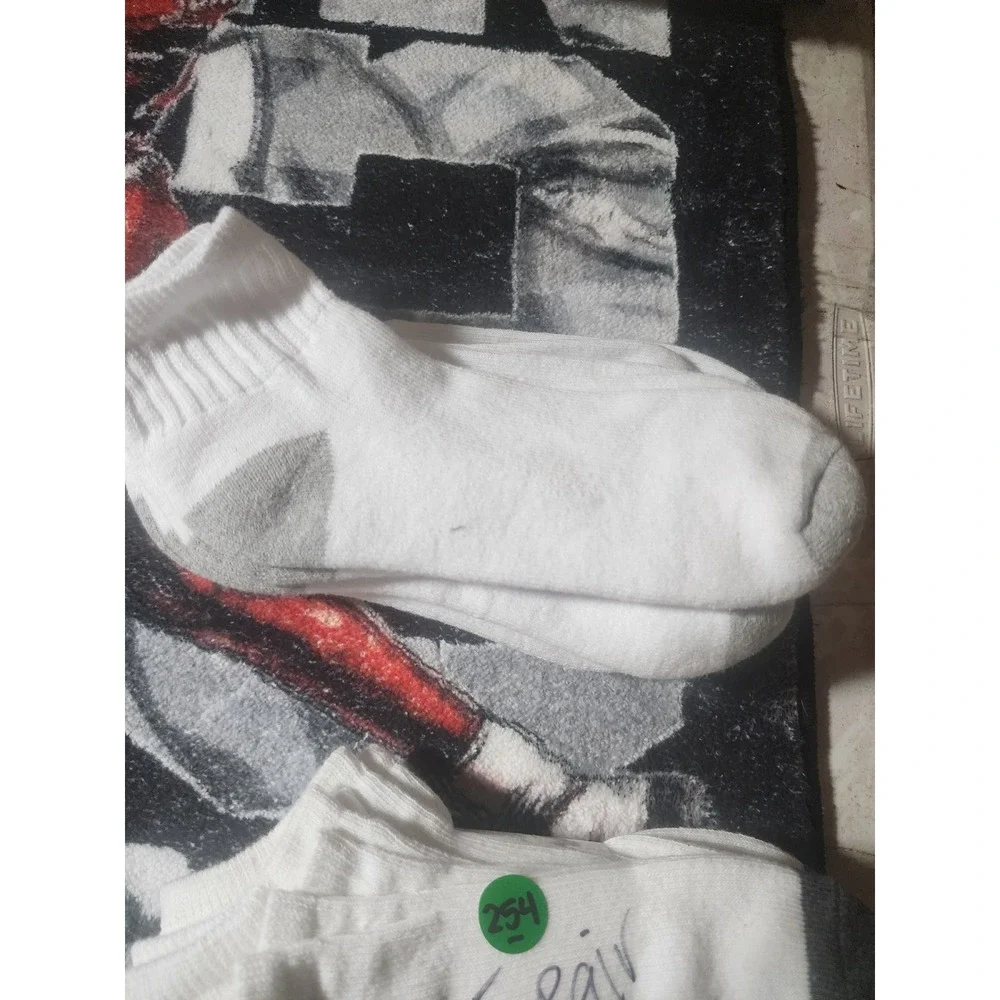 White Ankle Socks 5-Pair Set Gray & Black Reinforced Heel and Toe New